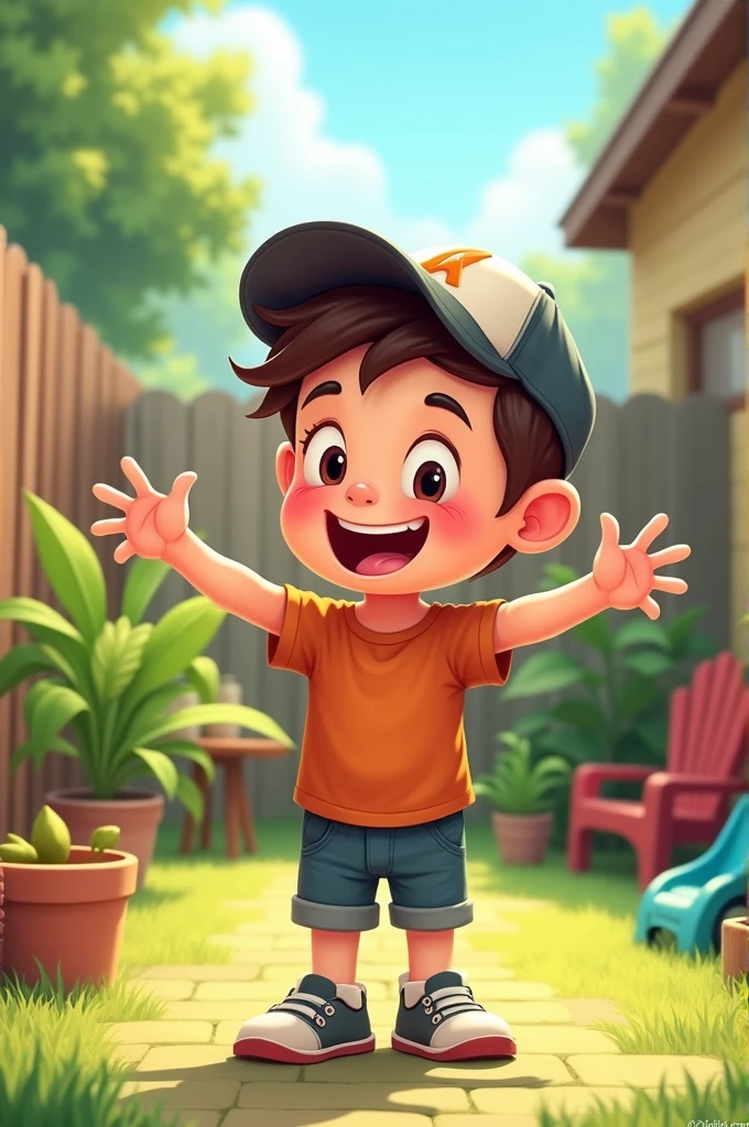 Cartoon of a boy asking for boots and balls