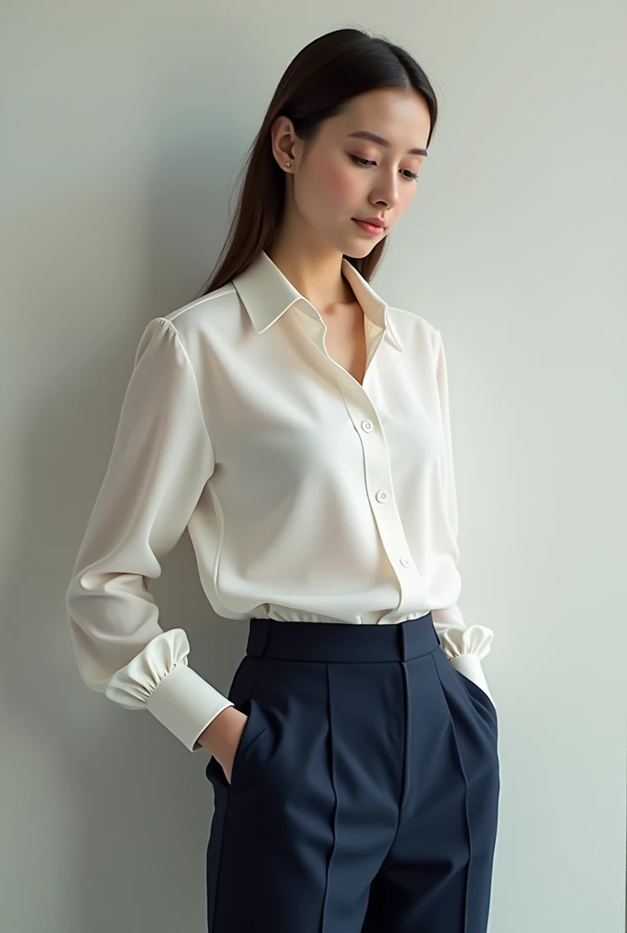 Make a blouse model for an information systems course with the student's name, name of the institution. Make it different colors (offwhite, dark blue and black), with and without name, deixe um local em offwhite para eu colocar uma logo pequena da instituição