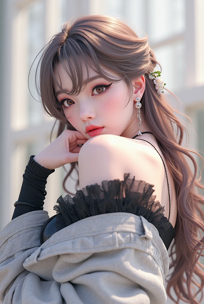8K, masutepiece, Raw photo, Best Quality, Photorealistic, Highly detailed CG Unity 8k wallpaper, depth of fields, Cinematic Light, Lens Flare, Ray tracing, (Extremely beautiful face, Beautiful lips, Beautiful eyes), intricate detail face, (( Ultra detailed skin)) Frangipani, long hair, conjunctivitis, big breasts, pointed ears, face mark, forehead mark, deepshadow, Pretty Korean girl, Kpop Idol, 1 girl, (Very slim and slender fit muscular body:1.3), ((Looking at Viewer)),(Big smile:1.3) , (Fashion Sexy Girl, (Blurred background), Fashion Street ),(No people in the background:1.3), Beautiful earrings, Bracelets, Necklace, pantyhose, Clear eyes, Walking, ( pale skin), (Big eyes), (Brown hairs), (Full body shot), ((sexy micro bikini set)), ((sexy micro bikini set)), (Looking at Viewer:1.3) opened breast, Beautiful hands, perfect body, Big, beautiful breasts, Beautiful butt, medium breasts, backtrack, ass forcus, Before the eyebrows,(Tight Dress), NSFW.