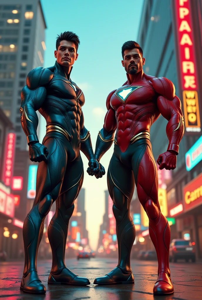 Brazilian male ultra twins superhero
