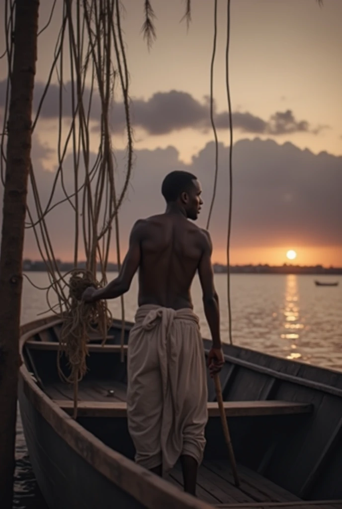 Mamadou was a seasoned fisherman from a small village on the Senegalese coast. His face was weathered from years under the sun, and his hands were rough from handling nets and oars. For decades, he had made his living on the sea, his boat a trusted companion through calm waters and storms alike. But lately, fishing had been hard, and the sea, once generous, seemed reluctant to offer its bounty.
Mamadou's wife, Awa, had always been his greatest support. They would sit on the beach every evening, watching the sun sink into the ocean, sharing stories and dreams. Before Awa passed away, she made Mamadou promise that he would continue fishing and that one day, he would catch the largest fish in the sea—one worthy of the stories they had shared.
Every day since her passing, Mamadou went to sea, holding onto that promise. But the fish remained elusive, and his heart grew heavier with each empty net