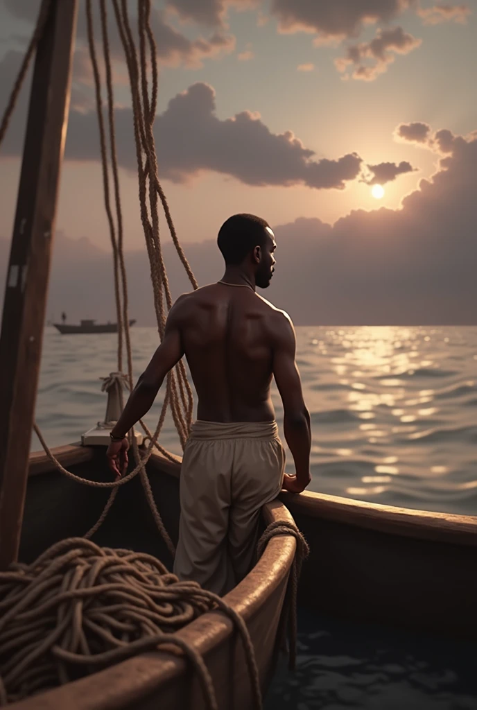 Mamadou was a seasoned fisherman from a small village on the Senegalese coast. His face was weathered from years under the sun, and his hands were rough from handling nets and oars. For decades, he had made his living on the sea, his boat a trusted companion through calm waters and storms alike. But lately, fishing had been hard, and the sea, once generous, seemed reluctant to offer its bounty.
Mamadou's wife, Awa, had always been his greatest support. They would sit on the beach every evening, watching the sun sink into the ocean, sharing stories and dreams. Before Awa passed away, she made Mamadou promise that he would continue fishing and that one day, he would catch the largest fish in the sea—one worthy of the stories they had shared.
Every day since her passing, Mamadou went to sea, holding onto that promise. But the fish remained elusive, and his heart grew heavier with each empty net