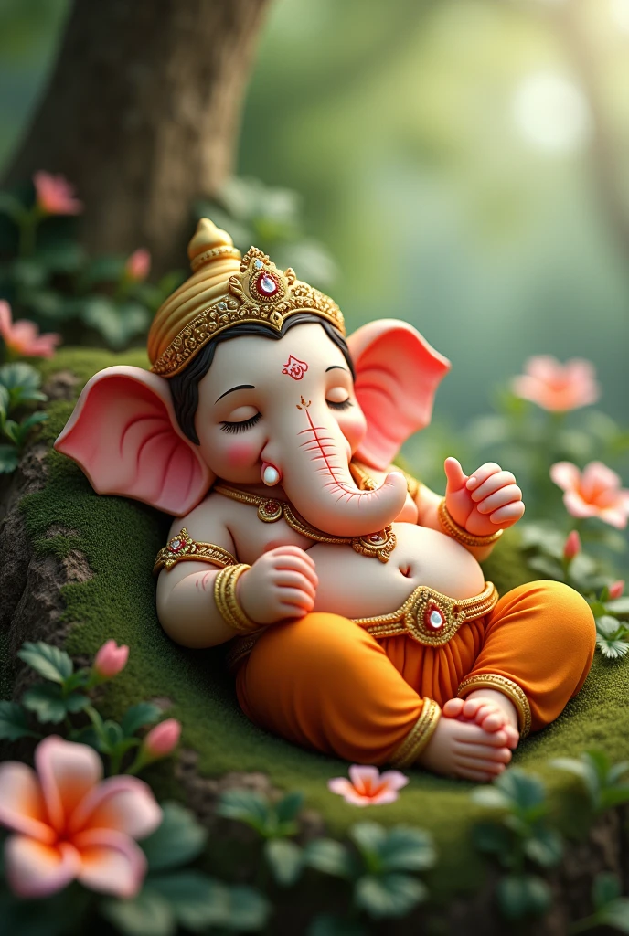 Cute ganesha sleeping