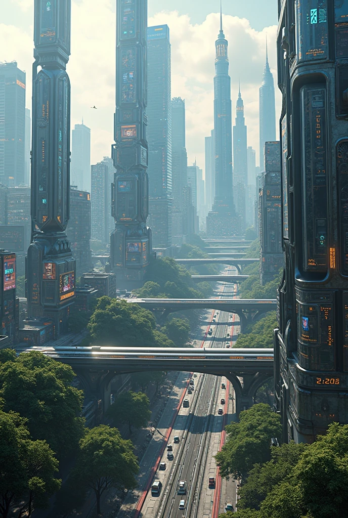 fais moi banghok dans le futur en mode futuriste en paysage