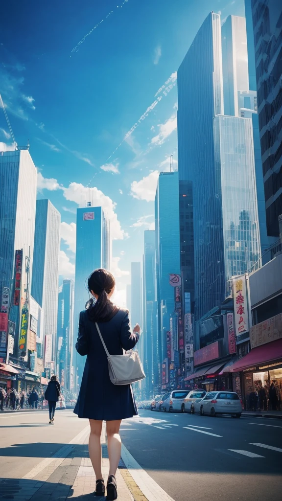 Woman in the city、The sky is sparkling、Money is waiting inside、Money is being sucked into women