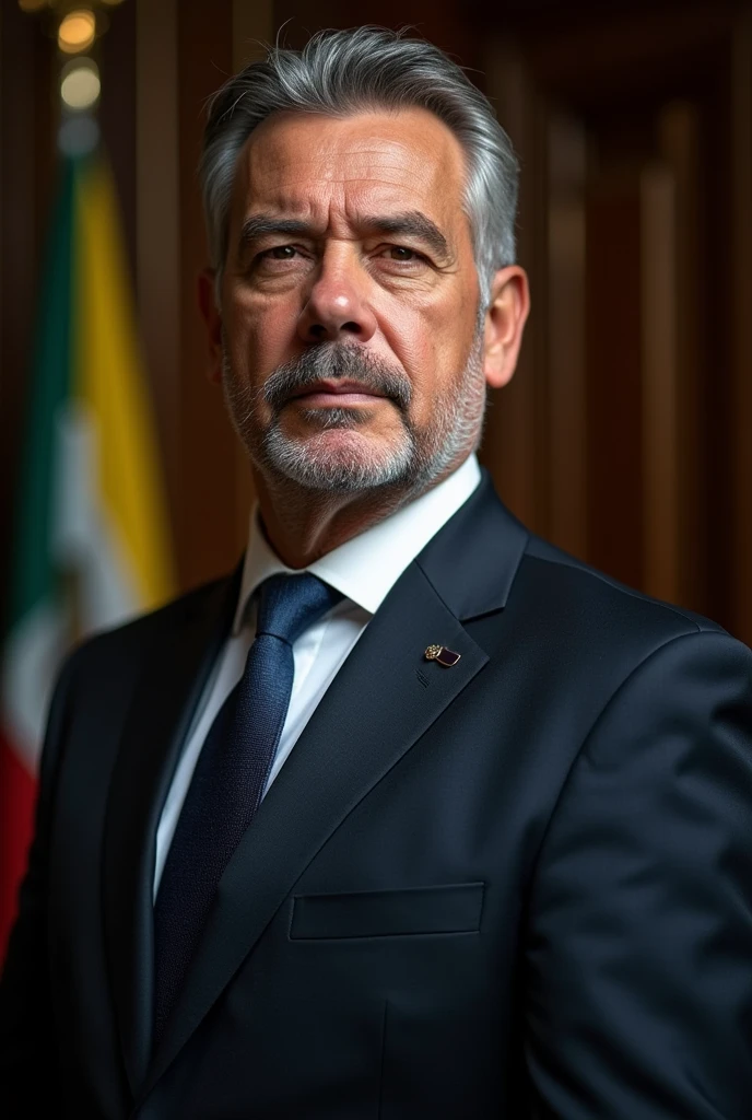 Create a real photo of a 3 politician, male and bolivian