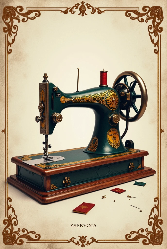Creative cover with a sewing machine theme