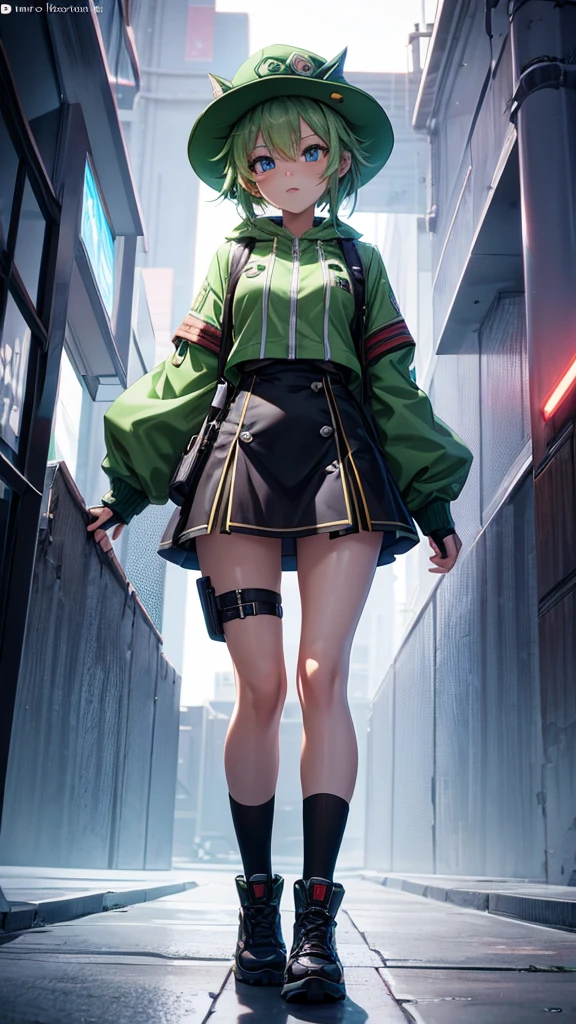 tomsboy loking anime gir,anime girl, tomsboy, county hat, 8k, ultra details, unreal engine5, cute face, full body