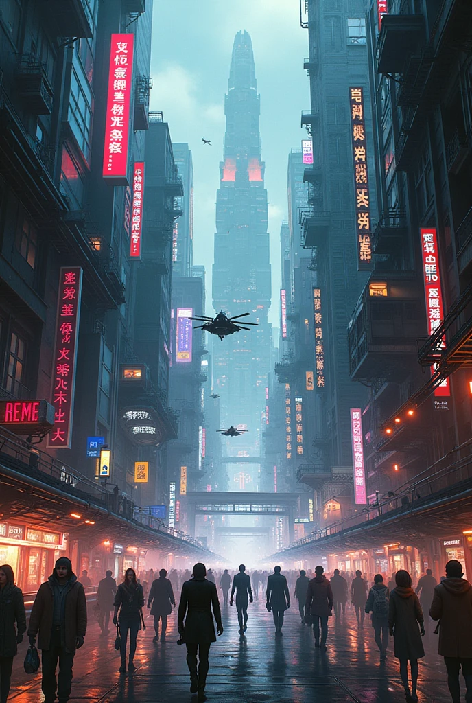 create an illustration of a city in cyberpunk age