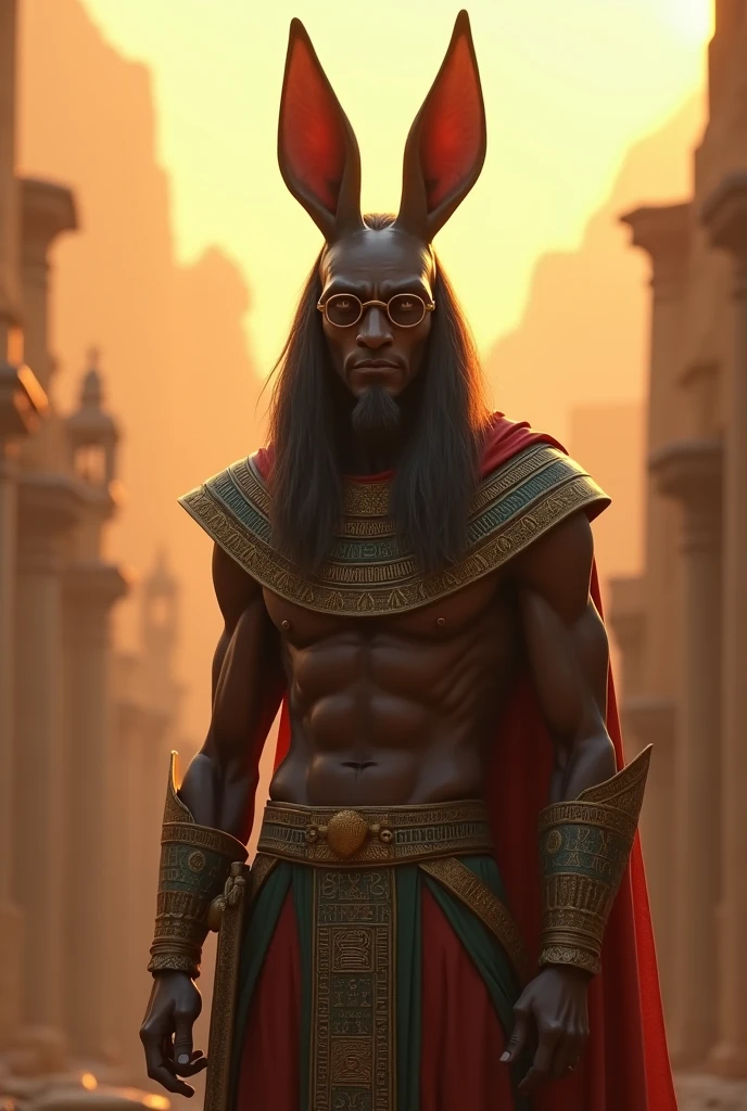 Anuvis Warrior ,morn , beardless and thin and with glasses 