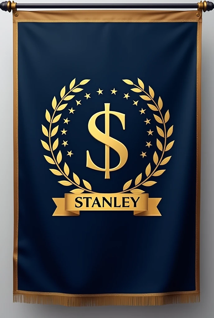 CEO Standard flag for a company with 15 investments and a CEO named Stanley would be designed to symbolize the leadership, authority, and unity of the company under Stanley's guidance. Here's a description of how it could look:

Main Background:

The flag has a deep navy blue background, symbolizing trust, stability, and professionalism. This color is often associated with corporate leadership.
Central Emblem:

At the center of the flag, there is a large golden circle representing unity and the encompassing vision of the CEO. Inside this circle, there is an elegant gold monogram of the initials "S" (for Stanley), designed with sharp, authoritative lines, symbolizing strength and leadership.
Stars or Symbols for Investments:

Surrounding the central emblem, there are 15 golden stars arranged in a circular pattern. Each star represents one of the 15 investments under the company’s portfolio. The stars are evenly spaced, indicating balance and equal importance of each investment.
Company Name or Motto:

Below the central emblem, a banner in white with gold trim runs horizontally across the lower part of the flag. The banner bears the company’s name or a corporate motto in bold gold lettering, symbolizing the company's identity under Stanley's leadership.
Border:

The flag is edged with a thin golden border that ties the design together, representing prestige and the high standards maintained under Stanley's leadership.
Additional Detail:

At the top of the flagpole, there is a gold finial shaped like a laurel wreath, symbolizing achievement and victory, aligning with the CEO's successful management of the company's diverse investments.
This design encapsulates the authority, unity, and success of the company while highlighting Stanley's role as the central figure guiding the organization's investments.









