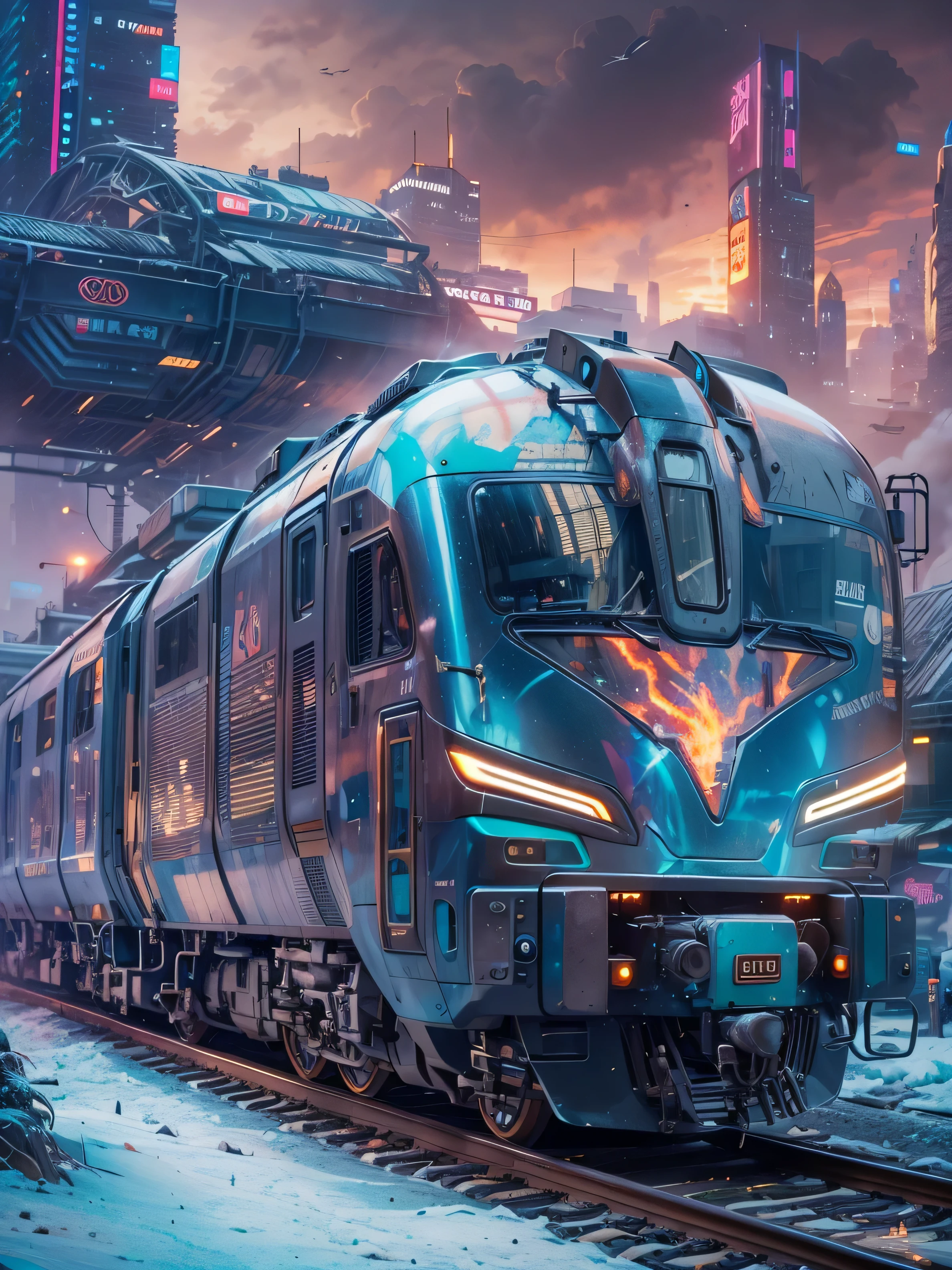 The best images, (8K, RAW photogr, actual), trains, the milky way express, futuristic vehicle, Transformers steel train,optimus prime train,Lite version, iridescent metal plating, Detailed and delicate depictions and gorgeous and dynamic painting techniques, background galaxy, magnificent view, professional flame,ultra-realistic realism,futuristic train fantasy,Surreal dreams,Surrealism art fantasy style,Epic digital fantasy art style,lute,HighDynamicRange,Beautiful sci-fi art, Sci-fi train digital art illustration, Digital Cyberpunk Art, science fiction digital painting, futuristic digital painting, futuristic concept art, Sci-Fi Galaxy Train Cyberpunk, The landscape in front of cyberpunk alien utopia, science fiction digital art, Advanced digital cyberpunk art, dreamy cyberpunk girl
