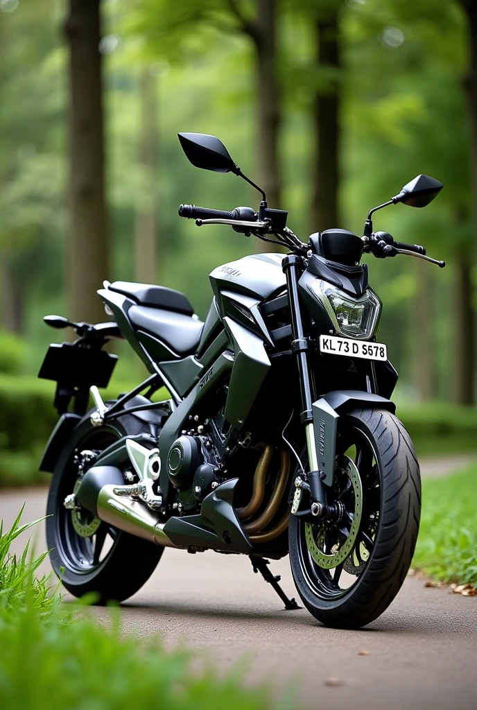 Yamaha bike mt 15 park near in a park with numbet plate is that kl 73 d 5678