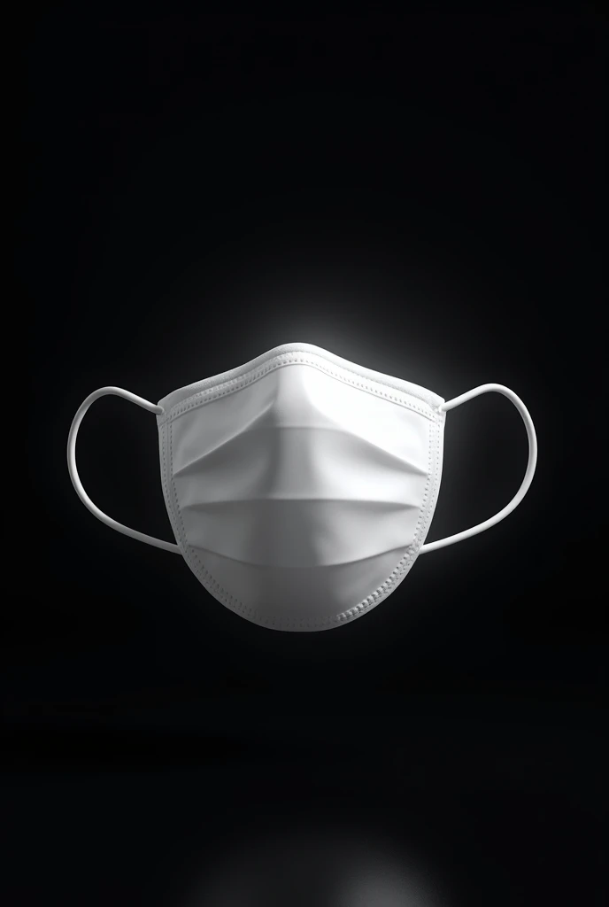 Masterpiece, 3D Rendering, a face mask white colour with black back ground 