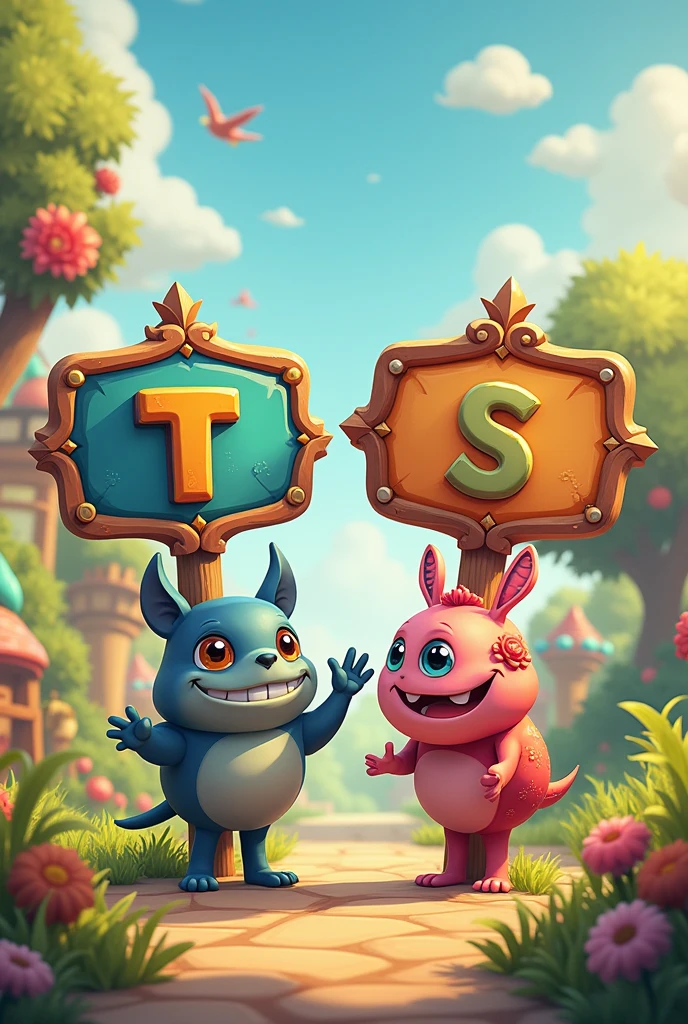 Signs that say T and S well decorated