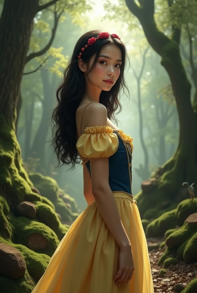 Realistic. Snow white if she was in real lige.