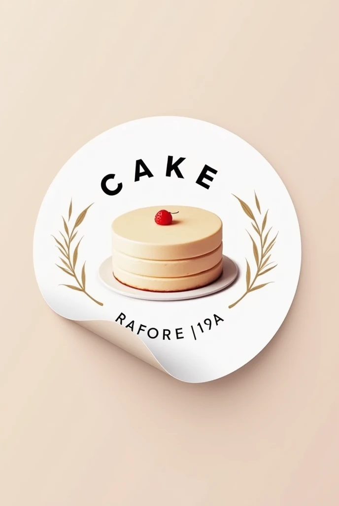 Minimalist and aesthetic stickers for cake business with cake image