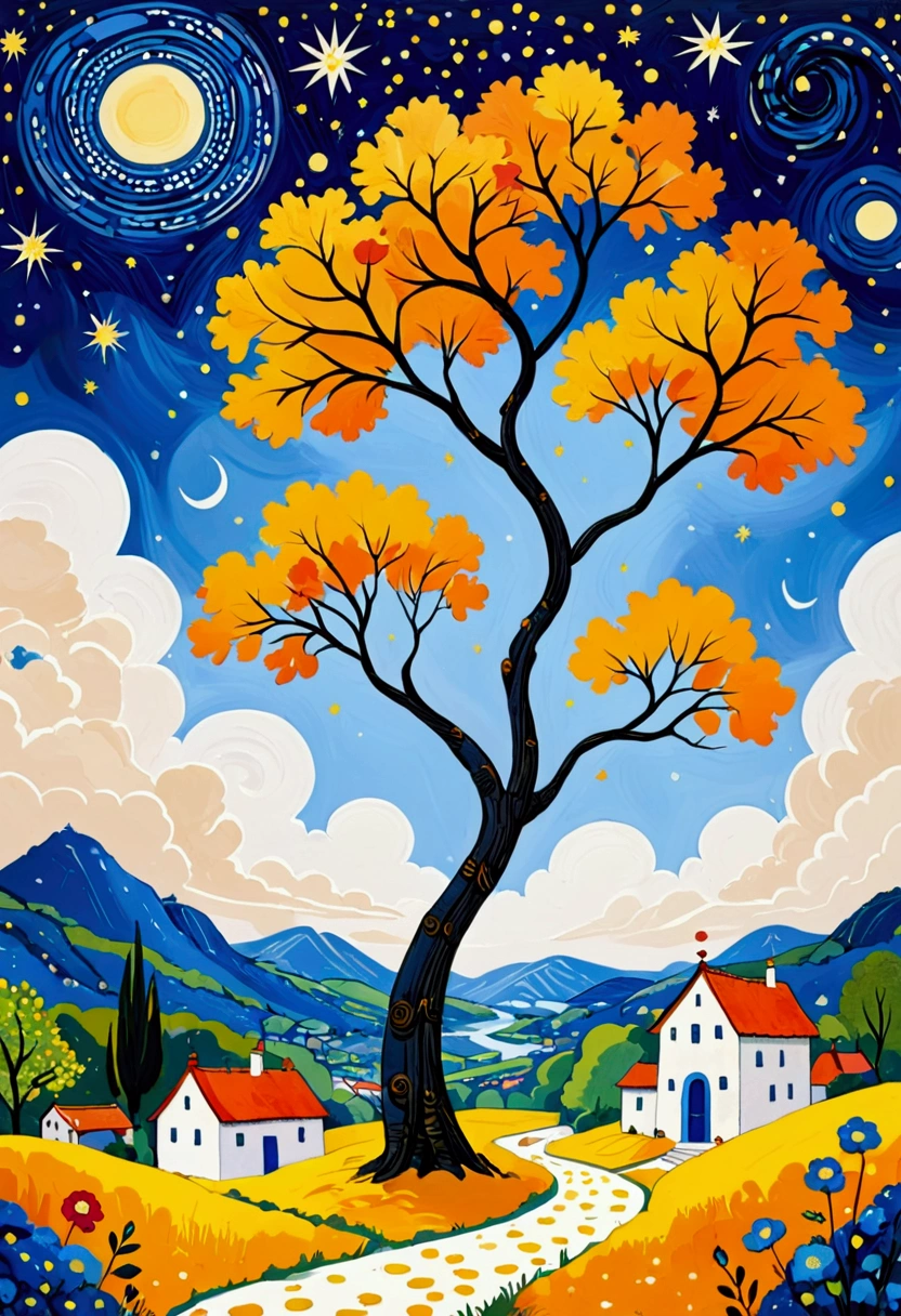2d,flat,Cloisonné enamel,Chinese style,modern Art,Fine-brush Painting,Chinese aesthetics,Printing pattern,Color ink,Polka dot art,((Dot:1.9)),Freehand,artistic conception,Wu Guanzhong's artistic style,Minimalism,Birch tree close-up,Elegant and soft tones,author:Camille Bombois, author Jean Hey, Paul Signac (Paul Signac) of inspiration, 受到莫里斯·丹尼斯of inspiration, Inspired by Michel Delacroix, starry night, inspired author:Camille Bombois, 在starry night里, Inspired by Georges Lacombe, author Pierre Roy, Inspired by Marianne von Werefkin