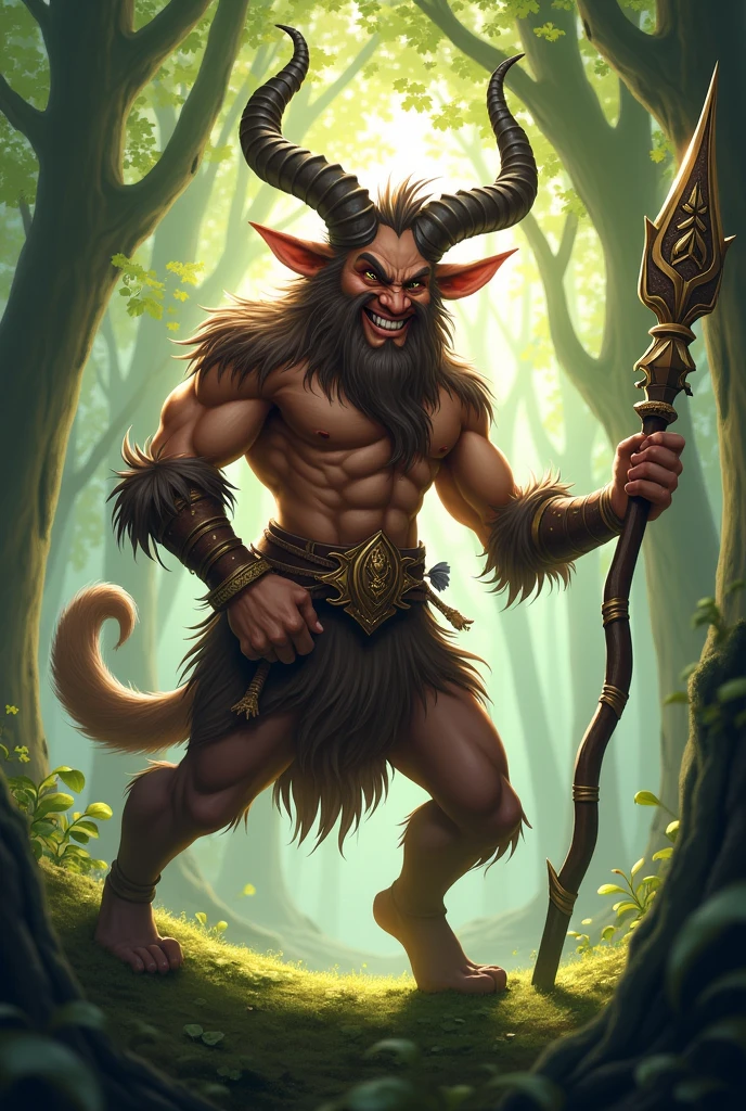 Satyr bard holding a spear