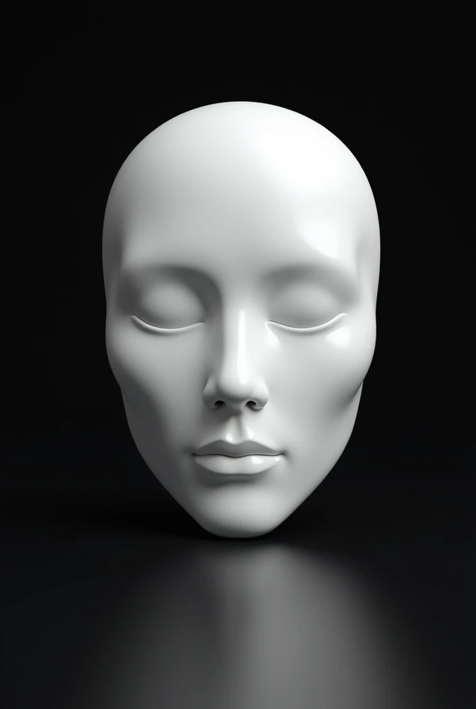 Masterpiece, 3D Rendering, a face mask white colour with black back ground full face mask