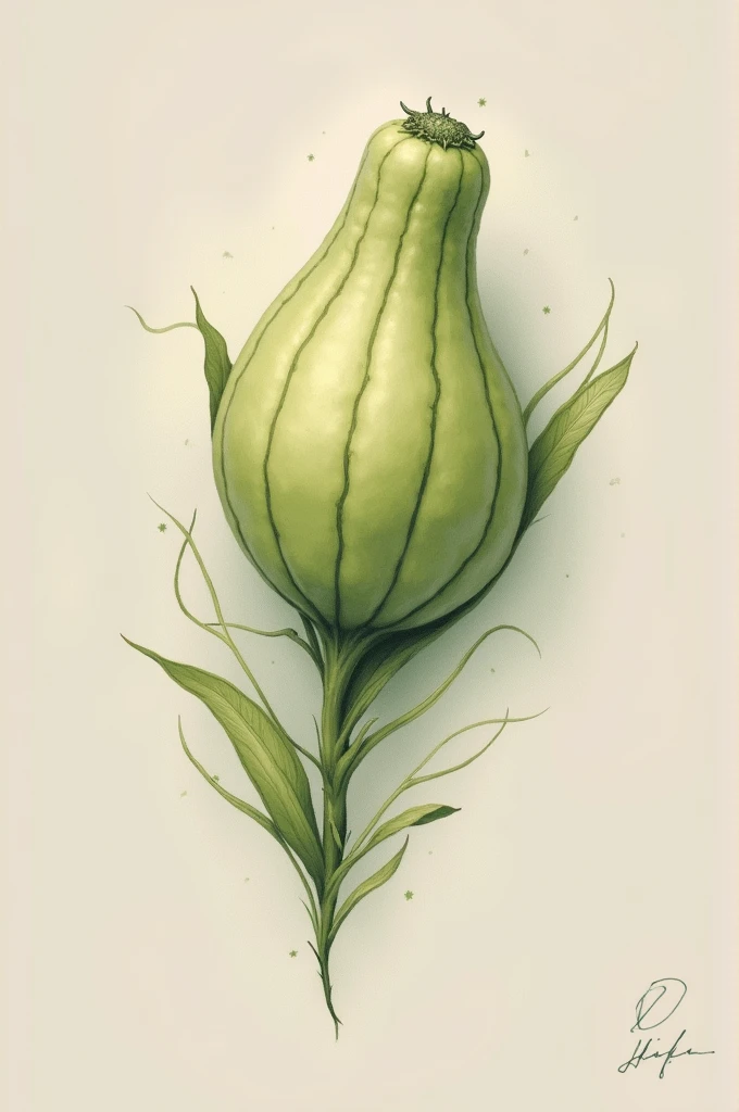 Feminine chayote tattoo
