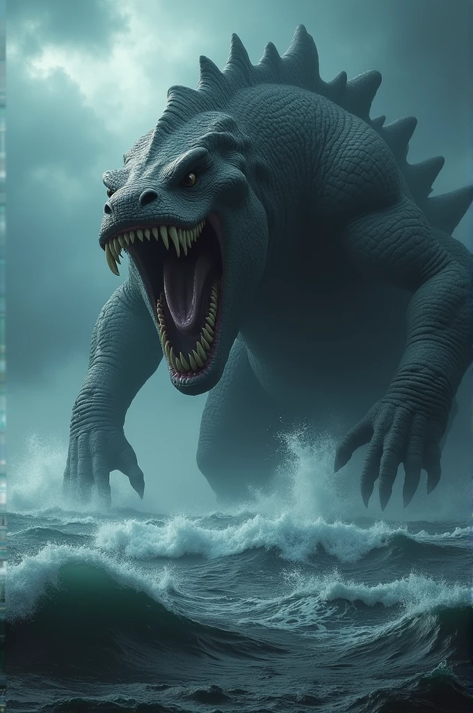 Make photo scary about ocean with biggest animal 