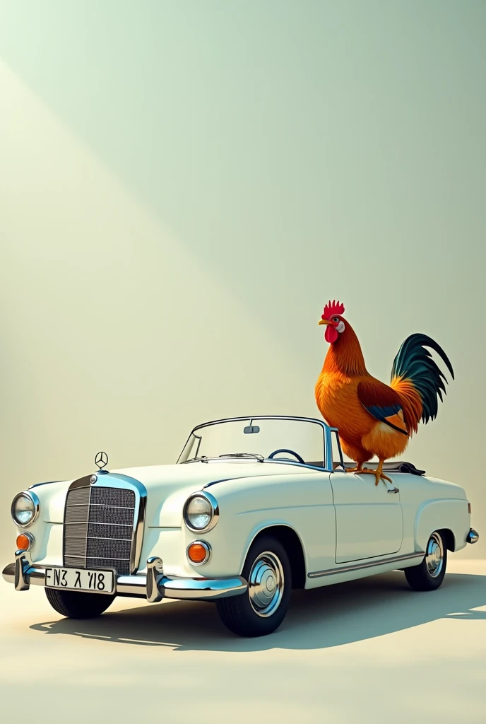 Create images Mercedes w210 and chicken in side