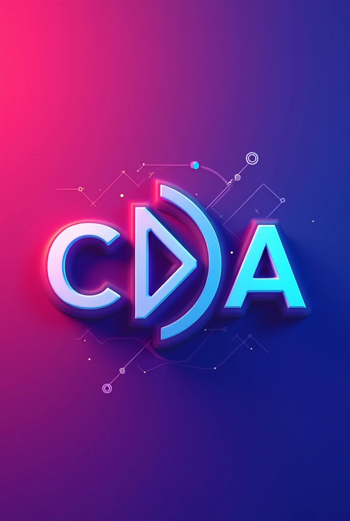 generate a logo with the CDA letters with a Play button between the letters A and C symbolizing the D and with the tiktok colors