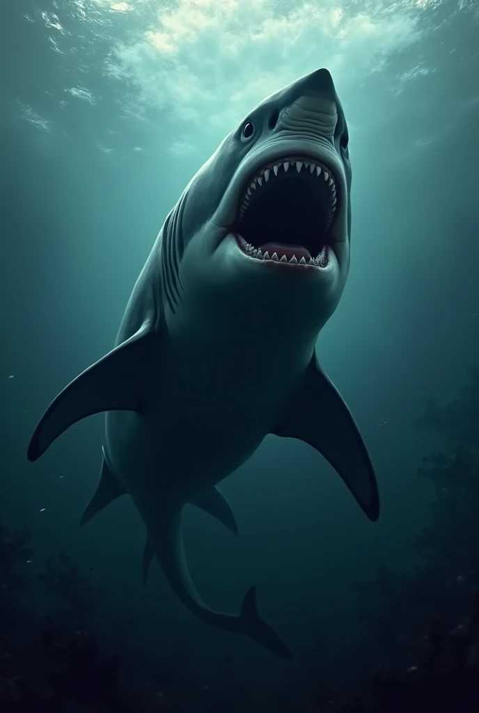 Make photo scary about biggest animal in ocean