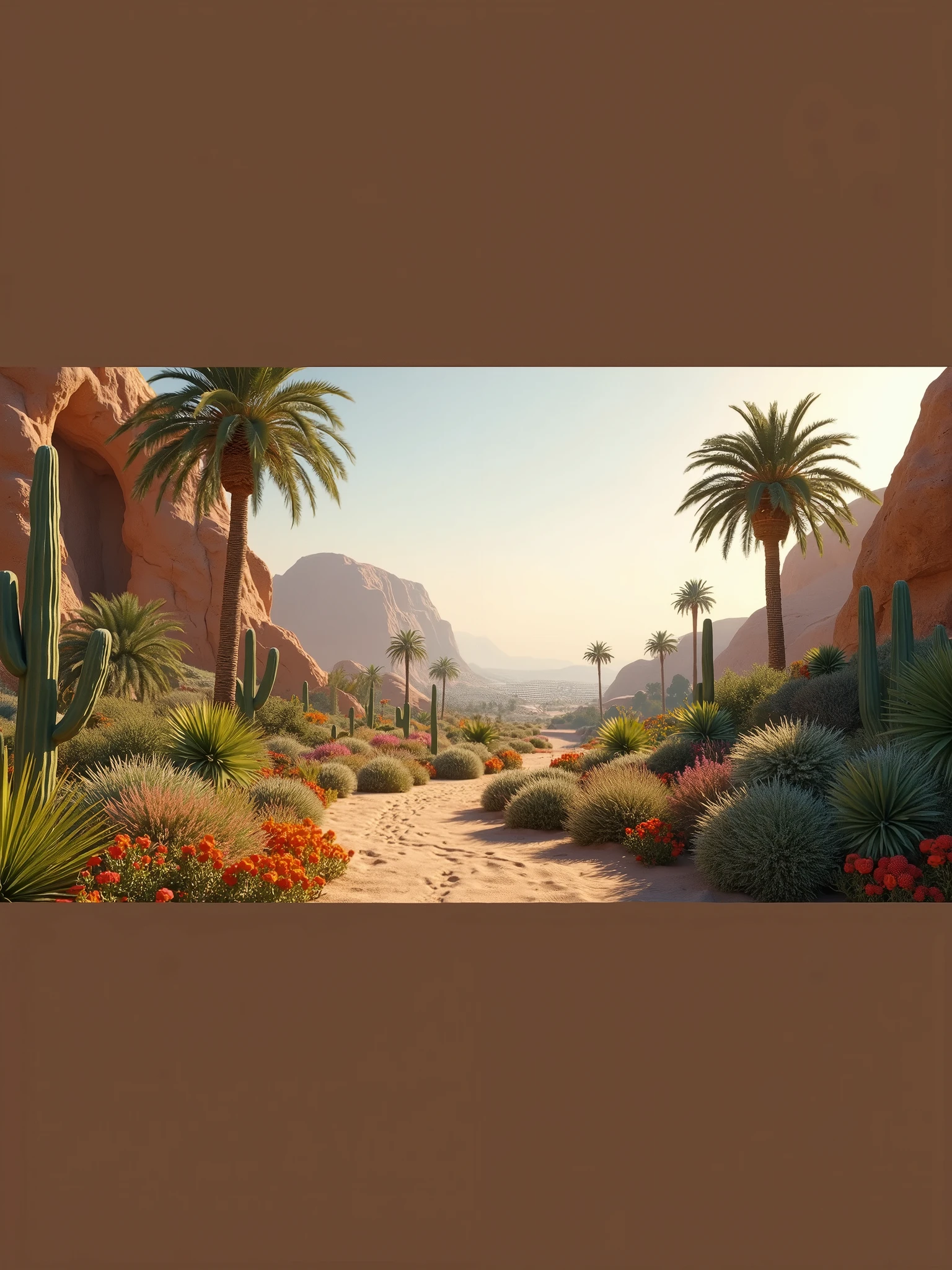 beautiful landscape desert garden UHD, 4K