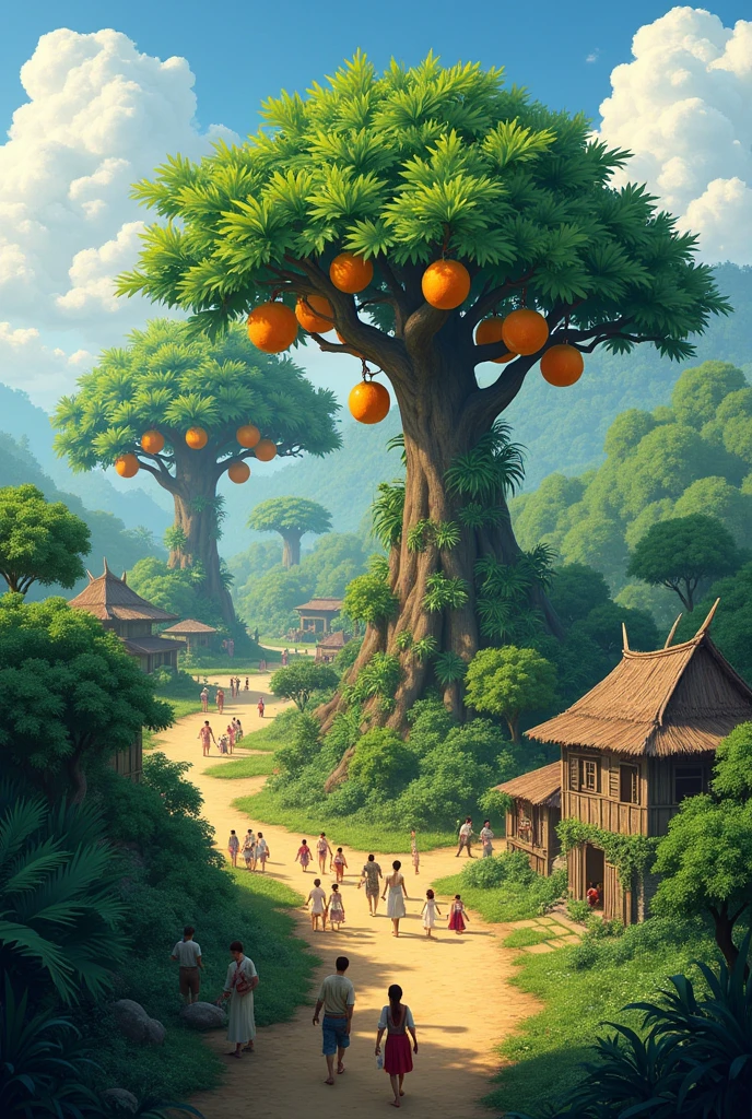 3 papaya trees, 10,000 fruits in an ancient village with nearly 300 people