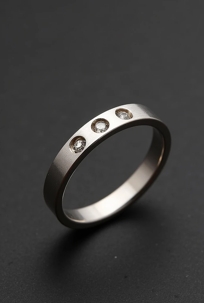 Simple men's ring with three stones