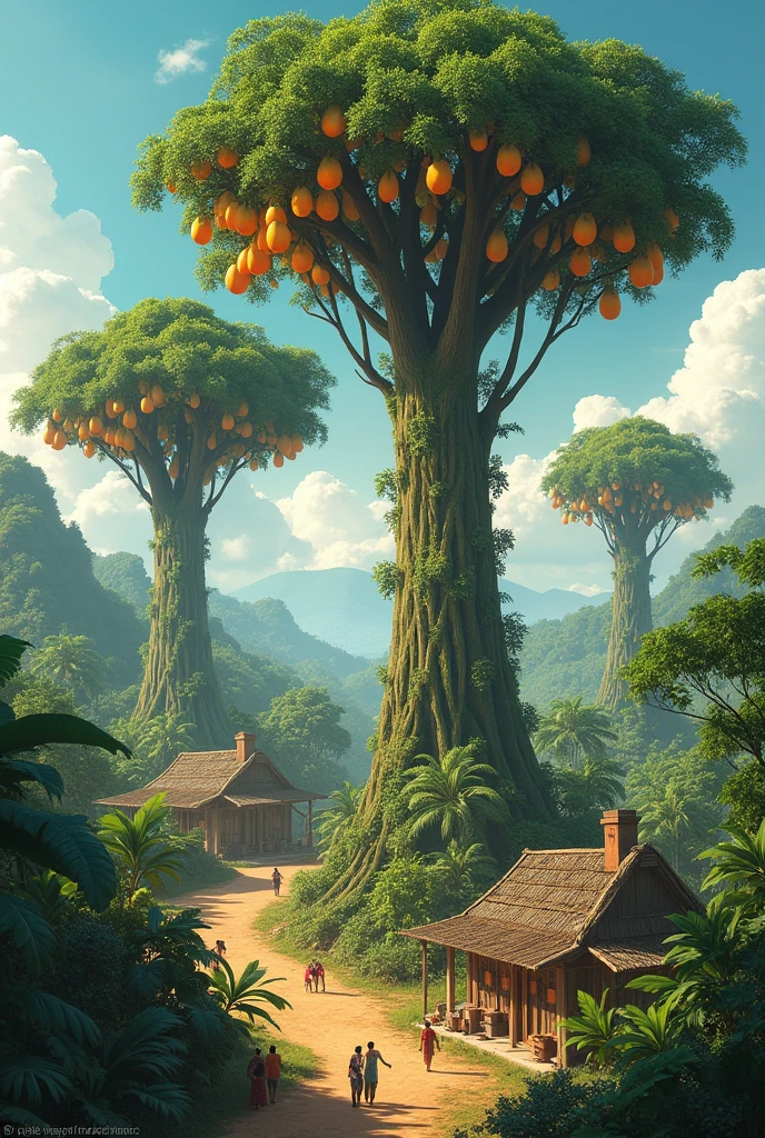 3 papaya trees, 10,000 fruits in an ancient village with nearly 300 people