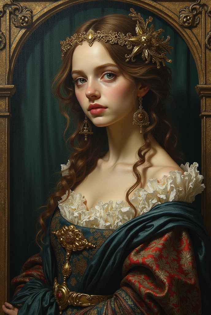 paint, illustration, surreal art, dreamlike, mysterious, provocative, Symbolic, complex, detailed, (Baroque Gothic style but very beautiful,:1.4), (masterpiece, of the highest quality:1.4) , Gustav Doré style, Johann Heinrich Füssli, John the Baptist Piranesi, beautiful woman, detail textures,