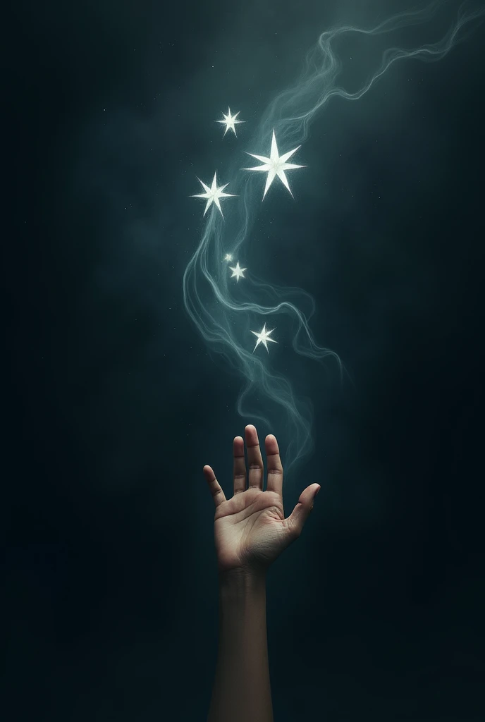 A few and a star with smoke style and at the bottom a hand wanting to reach it 
