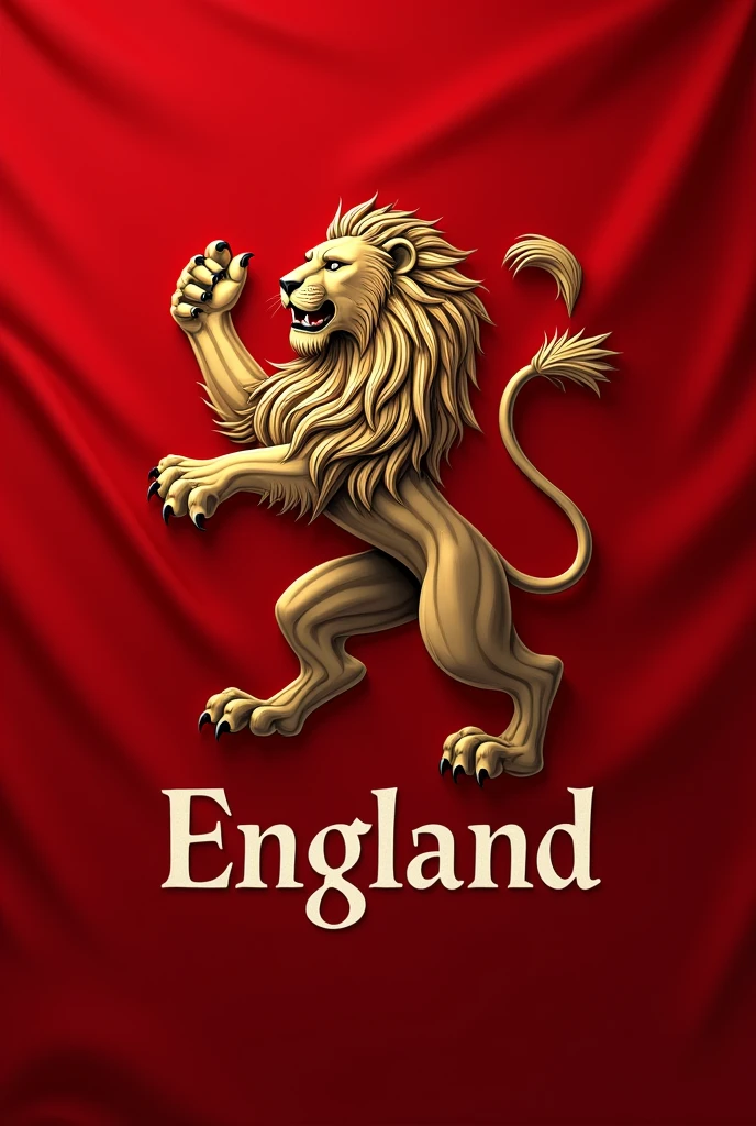 Flag logo with a lion and the name “England” below, in Portuguese and more detailed, image for 3x3 flag