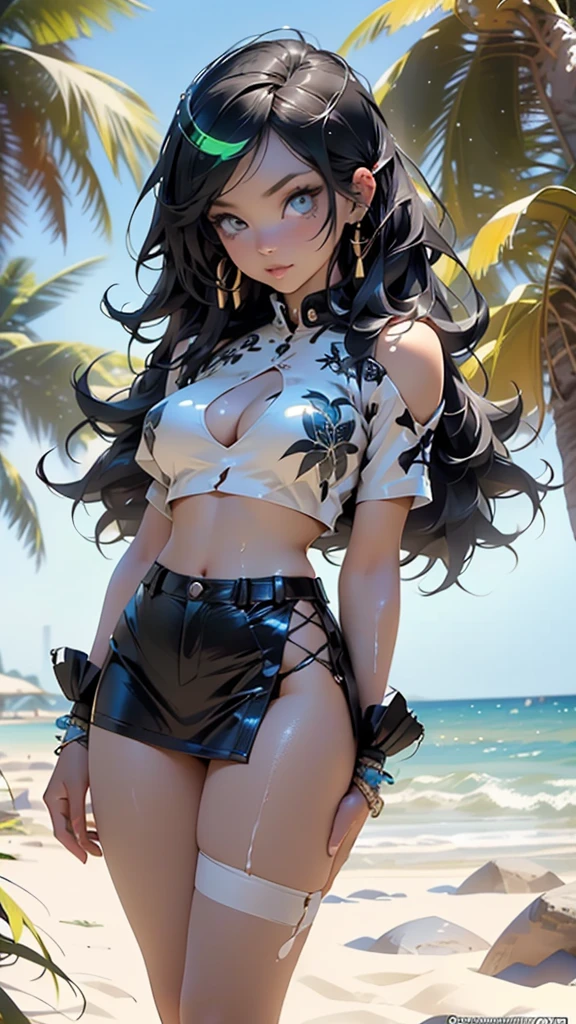 sith girl, serious and sexy face, has a face of supernatural beauty, long black hair, black hair, fitness hip, cracked abdominal muscle, large abdomen muscle,light_blue_hair,

woman,1female,((milf,mom,mature,mature woman,4 female,adult)),

Her figure is extremely voluptuous, gigantic breasts, heavy breasts,(large breasts:1.5),saggy breasts,colored inner hair,((aqua_eyes:1.3))),intricate eyes,beautiful detailed eyes,symmetrical eyes,((((lustrous skin:1.5,bright skin: 1.5,skin tanned,shiny skin,very shiny skin,shiny body,illuminated skin)))),(spider lower abdomen,narrow waist,wide hip,bimbo body,inflated legs,thick thighs),(((detailed face))),

(cute,slutty,sensual,seductive look,seductive,((erotic)),opulent,sumptuous,longingly,((nsfw)),

queen,goddess,fantasy,revealing clothing,show skin,zettai ryouiki,revealing clothing,skin show,((rave shirt with a black print,rave miniskirt,visible thong straps)),(wearing a rave outfit:1.3,rave clothing,semi-naked,scantily clad),((clothes wet, intricate costume, intricate clothing)),(femdom cloth,torn clothes,black clothes),sith style, bare belly, bare shoulders, golden bracelets,detailed outfit,

(dynamic pose:1.0),arrogant face, arrogant smile,(centered,scale to fit dimensions,Rule of thirds),

outdoor,((beach rave party)),scenery:1.25,((intricate scenery)),((beach rave party background)),beach rave party atmosphere,Summer beach party,sand,beach party behind,harmonized orange sunset adding to the atmosphere of a summer beach party,beach party atmosphere,Boom festival,European rave,Cytorance festival,time golden,Ozora festival,sea,horizon,palm,palm trees,Christmas lights,

(Glossy rave ornaments),highres,sharp focus,(ultra detailed,extremely detailed),(photorealistic artwork:1.37),(extremely detailed CG unity 8k wallpaper),(((vibrant colors,vibrant theme))),(intricate),(masterpiece),(best quality),artistic photography,(photography taken by sldr),(intricate background),perfect rendered face,perfect face details,realisti