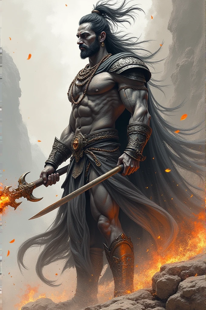 Draw the Mahadev during to fight of