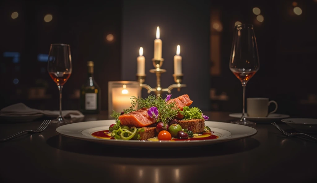 A 5 star restaurant realistic food