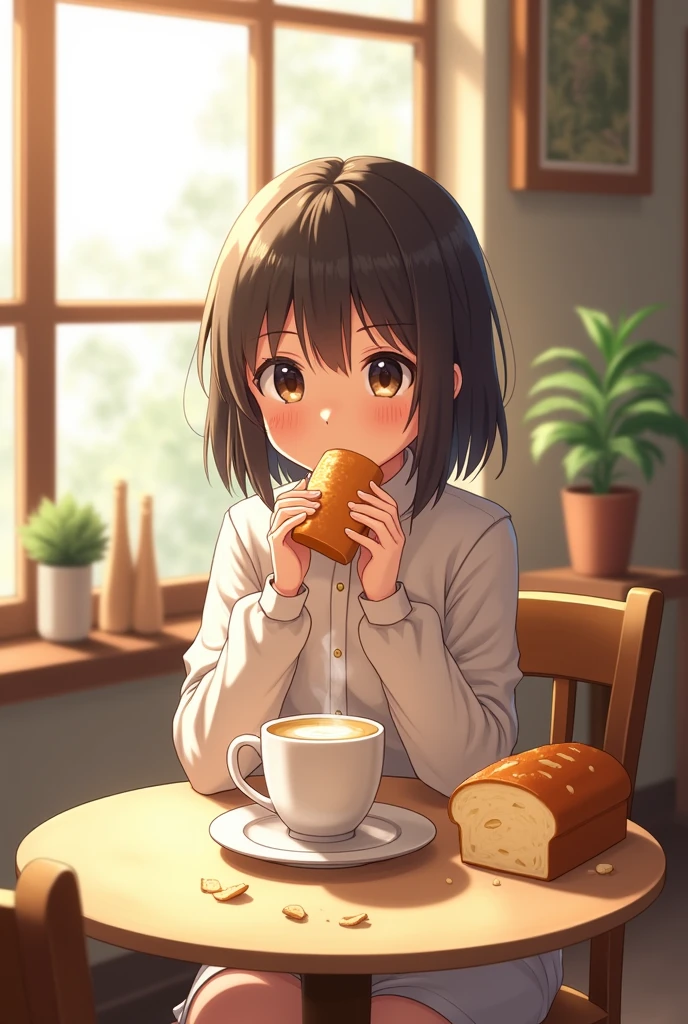 Bread and coffee Anime Style