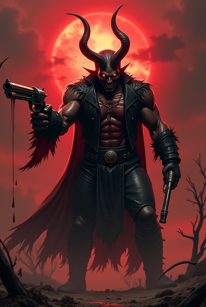 The devil with 2 revolvers
