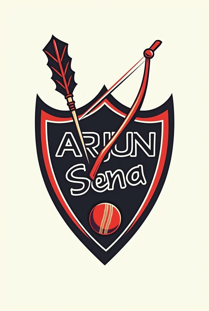 Cricket team logo name Arjun Sena also includes bow and arrow and cricket ball bat and no need any shadow person