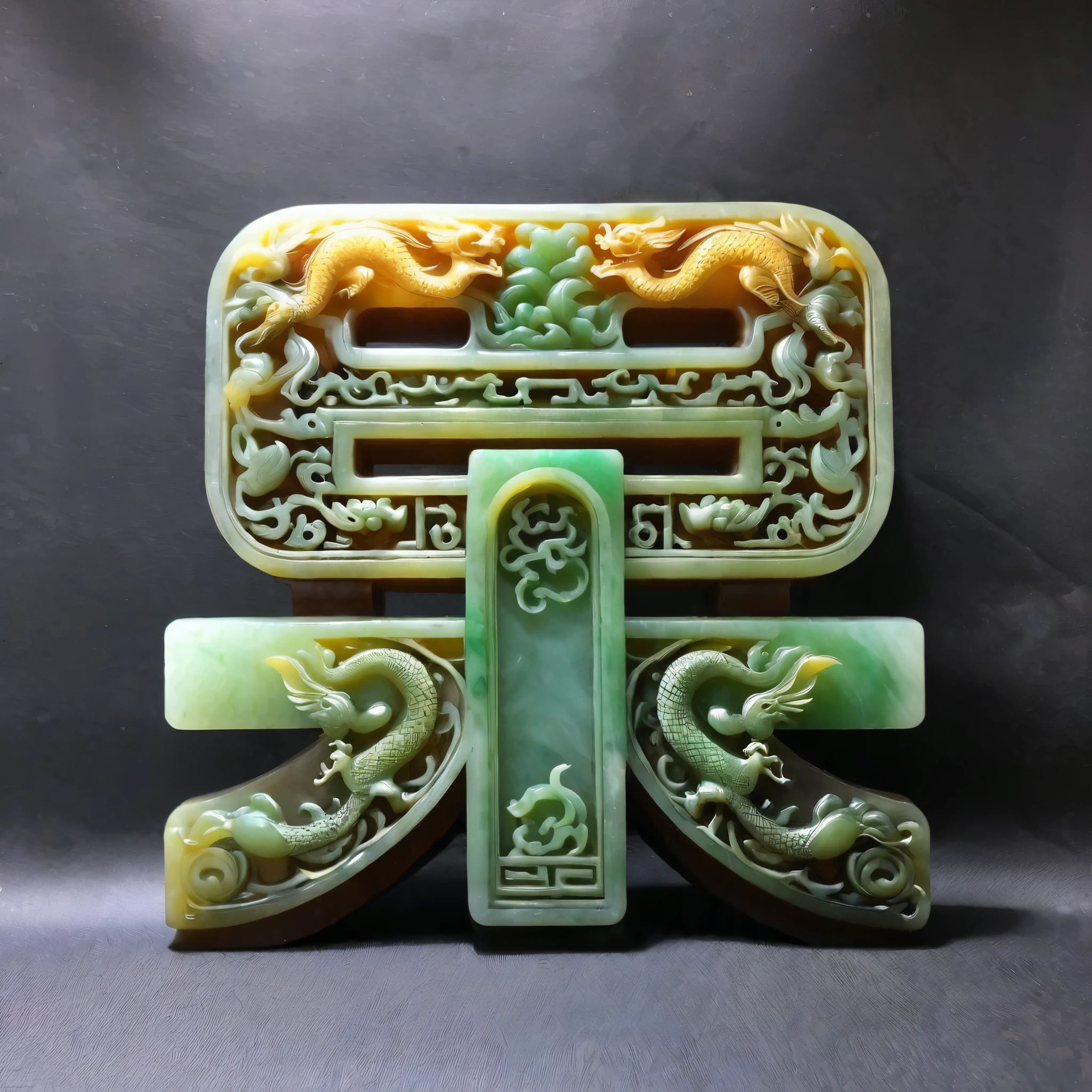 Ancient Chinese Blood Jade Carving,Exquisite relief,Dragon and Phoenix,Reality,