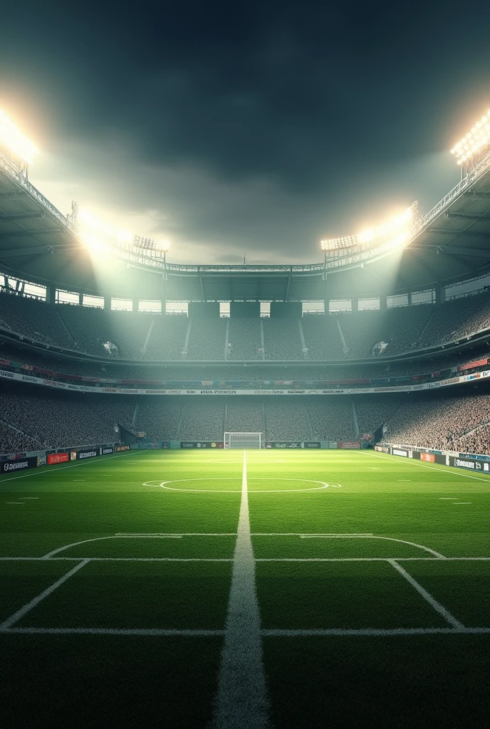 Football stadium background with lighting