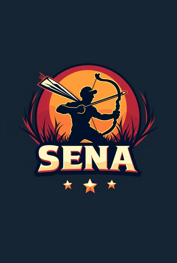 Cricket team logo name Arjun Sena also includes bow and arrow and cricket ball bat and no need any shadow person