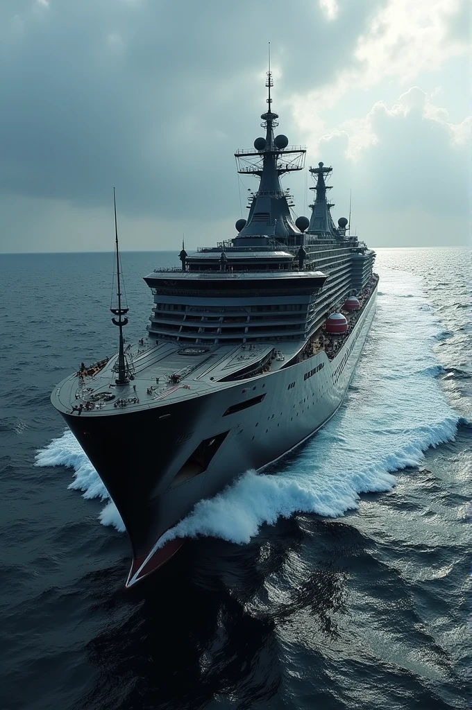 A Darth Vader inspired cruise ship sailing 