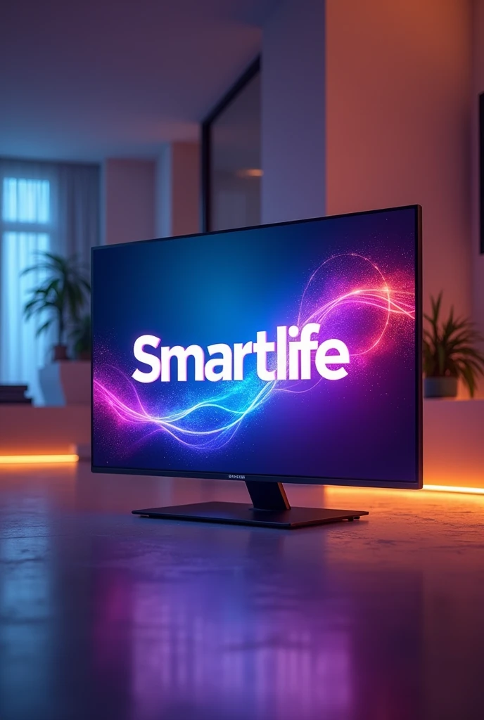 a photo of a 32-inch LED TV turned on whose brand is smartlife 