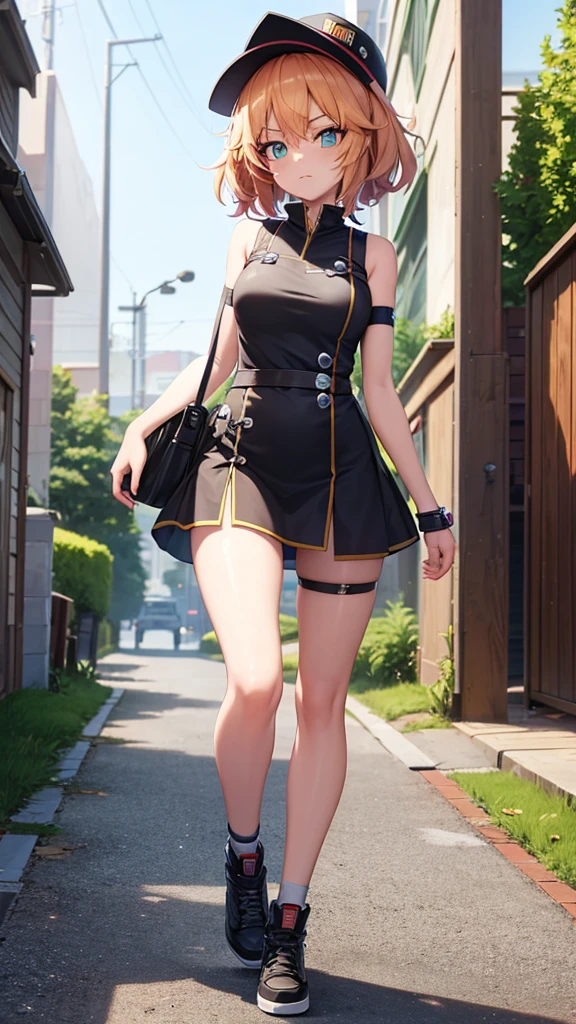 tomsboy loking anime gir,anime girl, tomsboy, county hat, 8k, ultra details, unreal engine5, cute face, full body