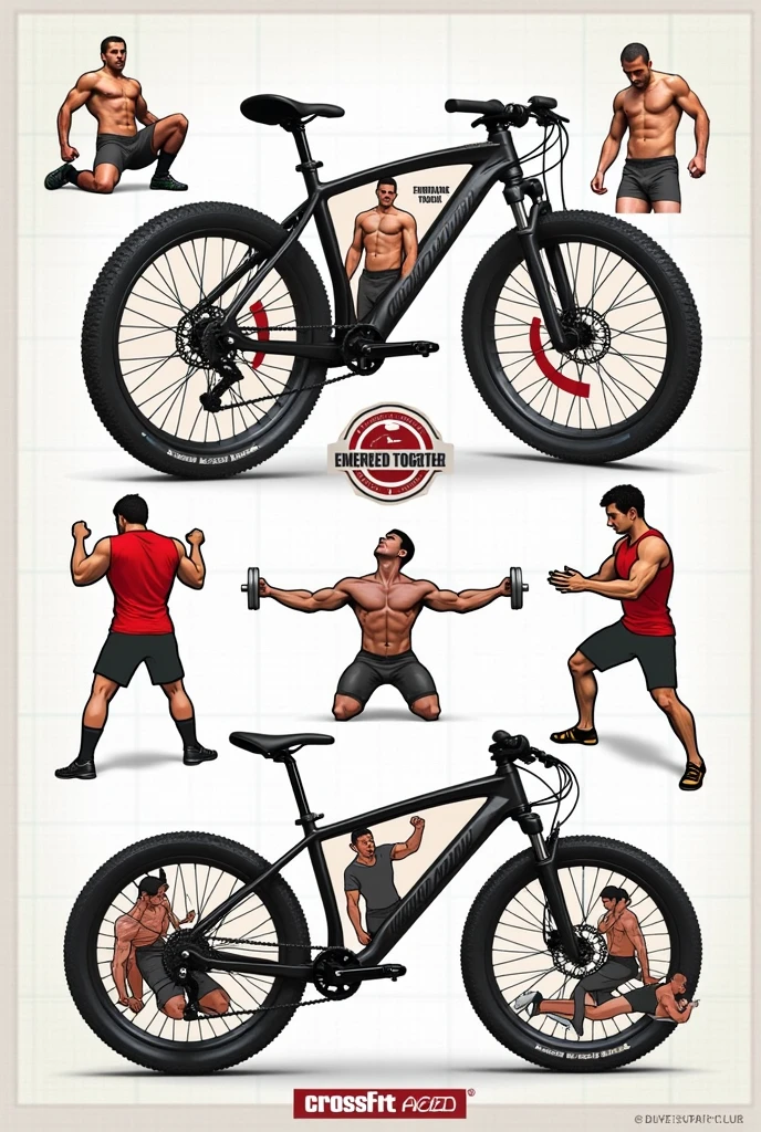 Create stickers to put on my bike. I want it to have images and words related to crossfit.