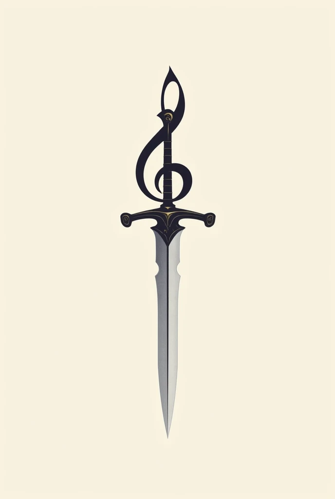Simple musical note with sword without the background